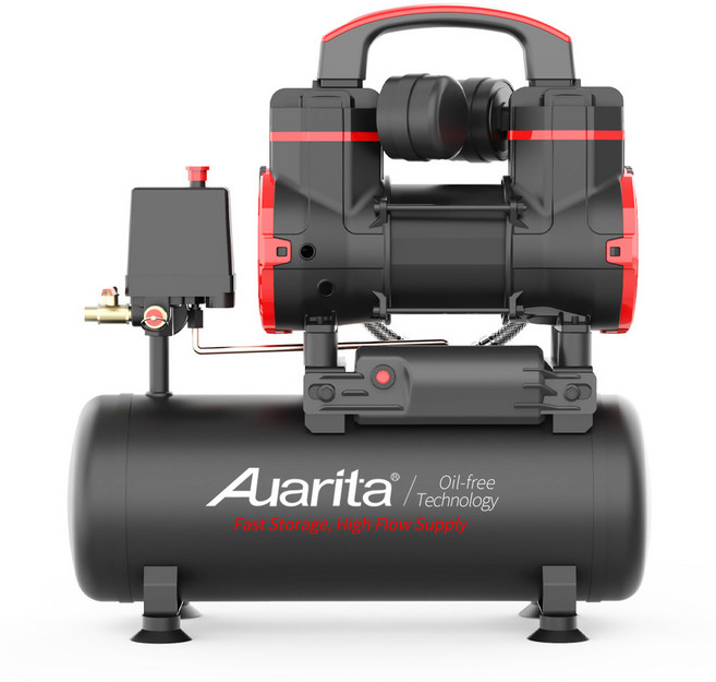 아우아리타 저소음 오일프리 에어콤프레셔 900W 8L 2-900F8, 1개