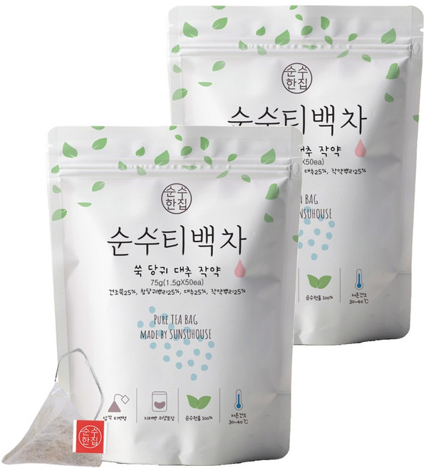 순수한집 쑥 당귀 대추 작약차, 1.5g, 50개입, 2개