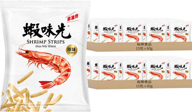 裕榮食品 蝦味先 原味, 60g, 30包
