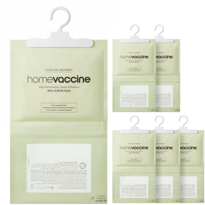 홈백신 옷걸이형 제습제 본품, 400g, 6개