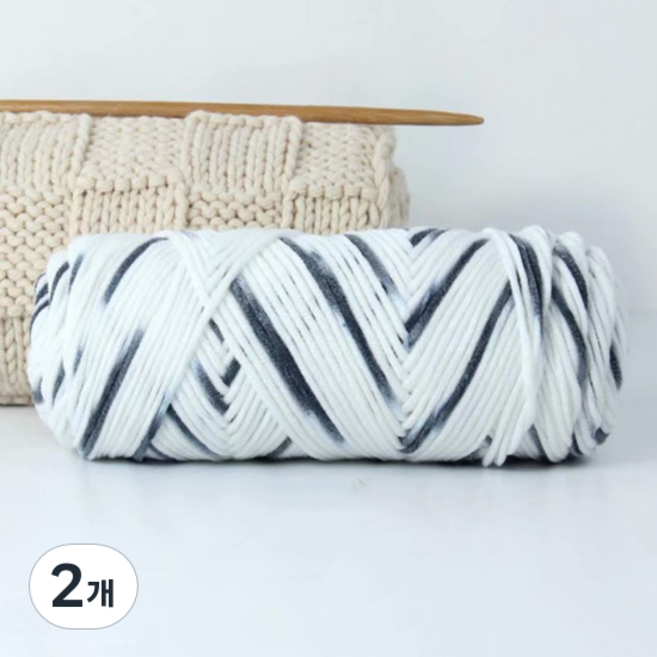 소니오 러버즈 DIY용 뜨개실, 72 블랙화이트 세그먼트, 2개