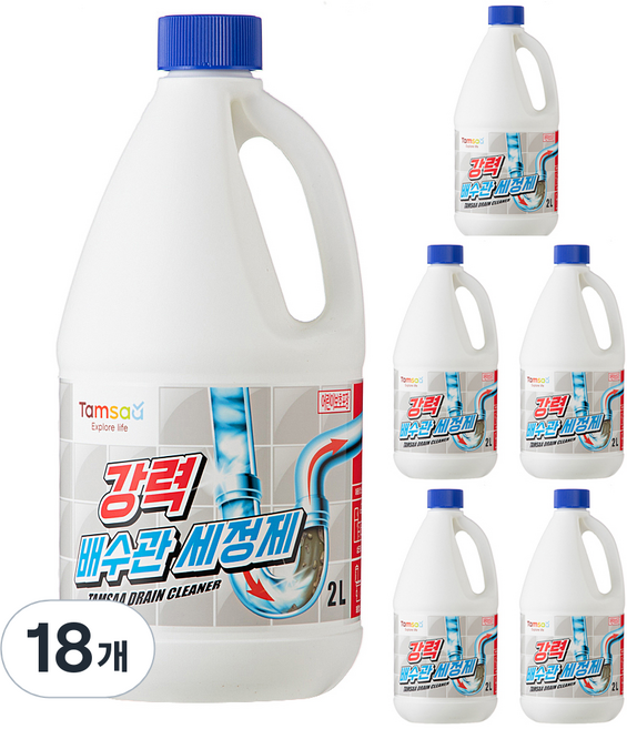 탐사 강력 배수관 세정제, 2L, 18개