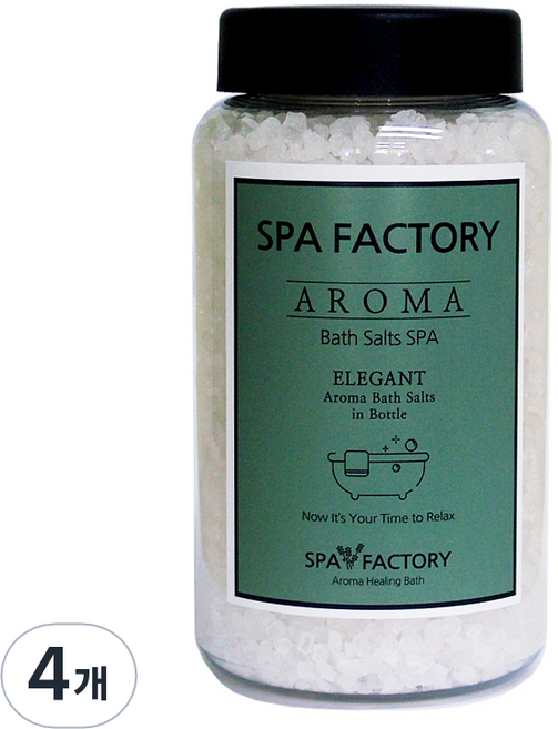스파팩토리 엘리건트 히말라야 화이트 아로마 바스솔트 입욕제 플로럴 블룸, 600g, 4개