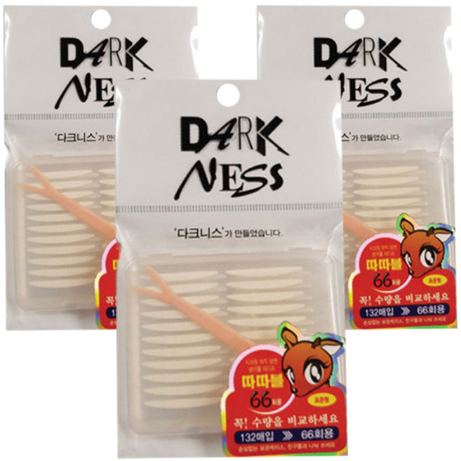 시크릿 매직 양면 쌍꺼풀 테이프 따따블 표준형 66p, 혼합 색상, 3개