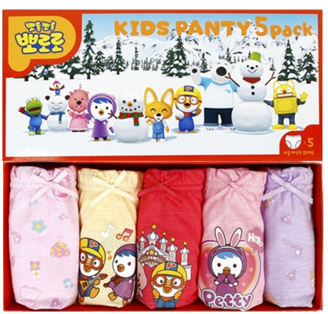 씨엘스토리 여아용 뽀로로 삼각팬티 5p 세트
