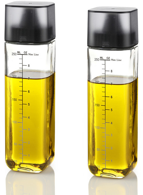 시노글라스 사각 실리콘 오일병 블랙, 250ml, 2개