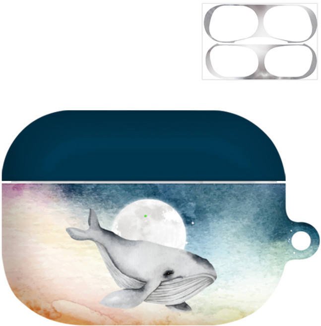 바니몽 워터웨일 하드 에어팟프로케이스 + 철가루방지 스티커, 선셋, 1개