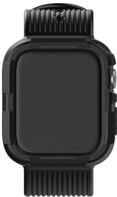 비쉐르 스톰 애플워치3/4/5/6/SE 실리콘 일체형 밴드 스트랩 (42/44mm 호환 가능), 블랙, 1개