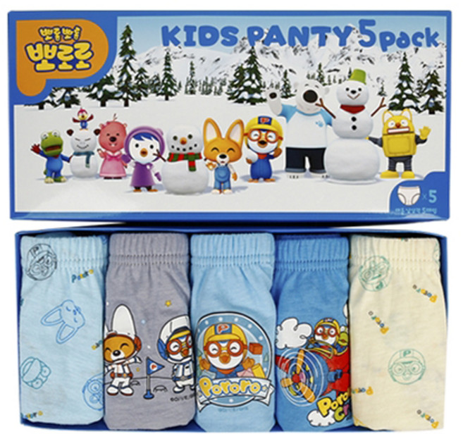 씨엘스토리 X 뽀로로 남아용 삼각팬티 5종세트