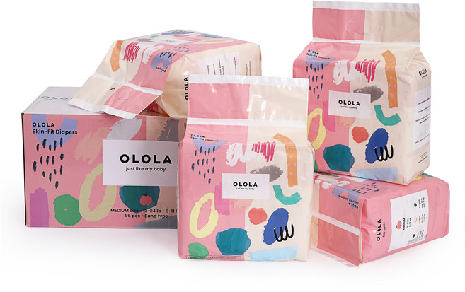 OLOLA 스킨핏 밴드형 기저귀, 중형(M), 96매