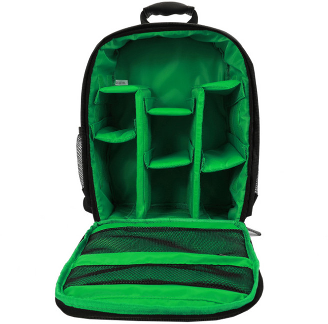 콩 블랙 백팩 카메라 가방, 그린, 1개