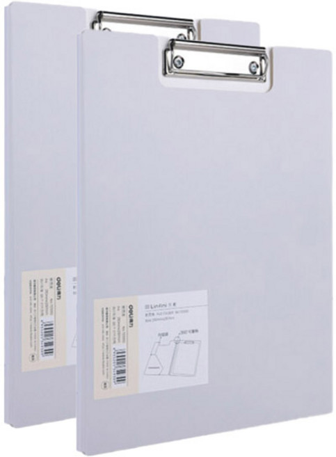 델리 커버 클립보드 레포트 화일 A4 72500, 그레이, 2개