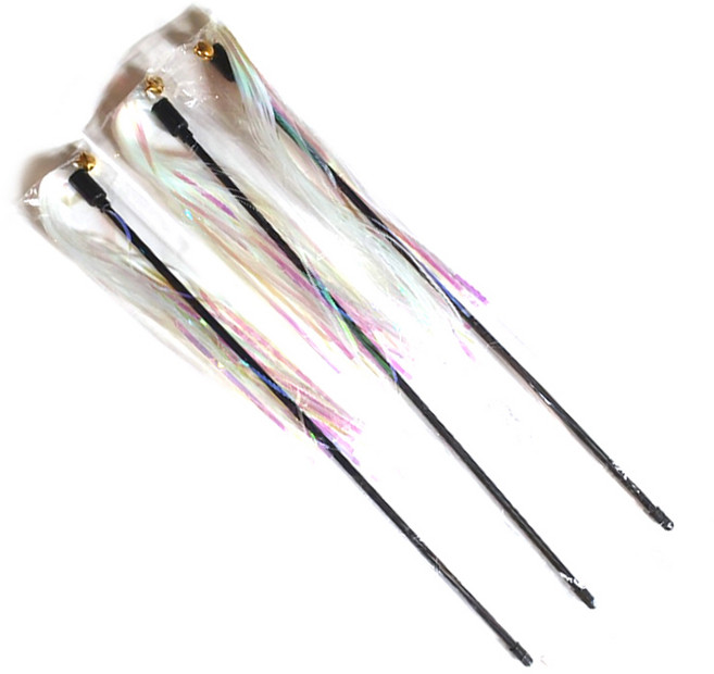 펫츠몬 오로라 리본스틱 고양이 장난감, 혼합색상, 3개