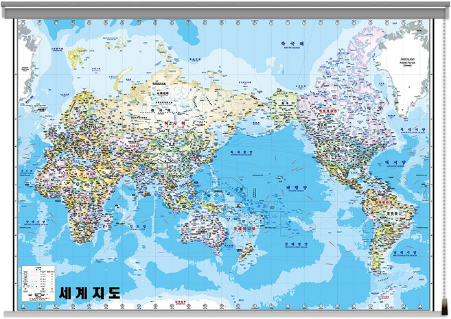 지도닷컴 롤스크린형 텐트천 행정 세계지도 중 150 x 110 cm + 클립 + 피스 + 세계지도 세트, 1세트