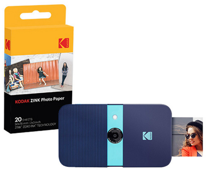 코닥 Smile 디지털 즉석카메라 블루 RODSMCAM + 인화지 20p, 1세트