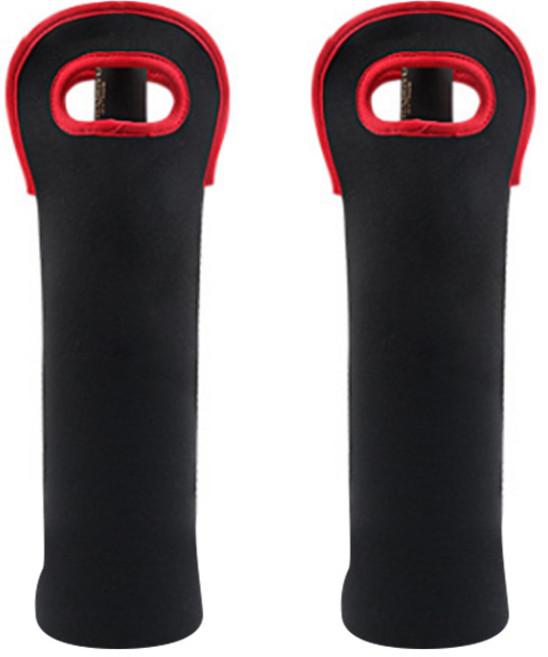 블럭마트 와인 샴페인병 보냉주머니 싱글, 블랙, 2개