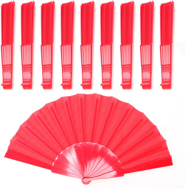 리빙다 응원 부채, 레드, 10개