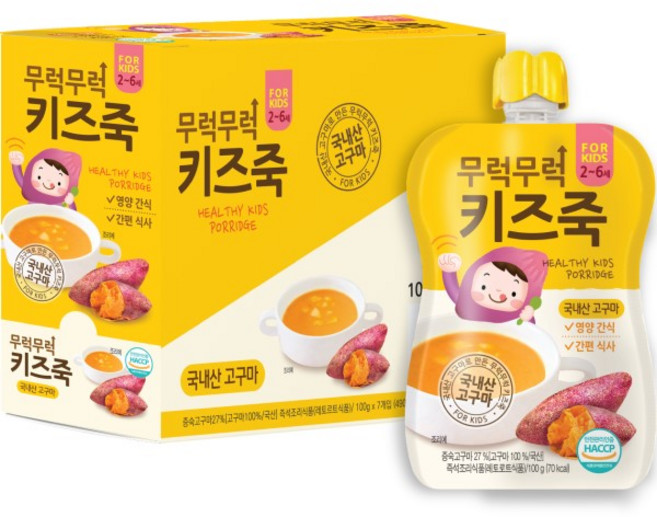 이유케어스 무럭무럭 키즈죽, 고구마맛, 7개, 100g