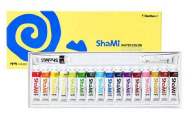 샤미 수채화 물감세트 학생용, 10ml, 18색