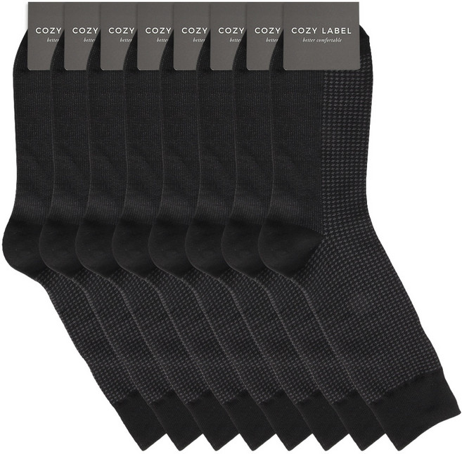 코지라벨 남성용 장목 하운드투스 정장양말 8켤레