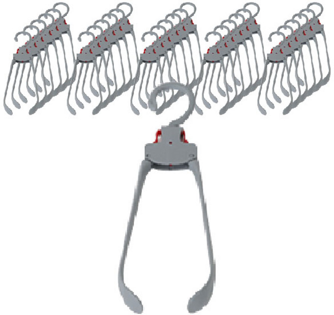 포에타 논슬립 목늘어남 방지 원터치 옷걸이 고정형, 그레이, 100개