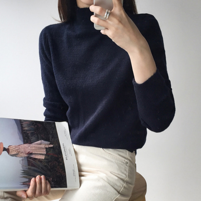 엔비룩 여성용 뮤즈 반폴라 니트