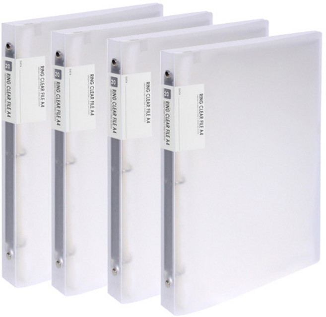 드림산업 링 클리어 화일 20매, 투명, 4개