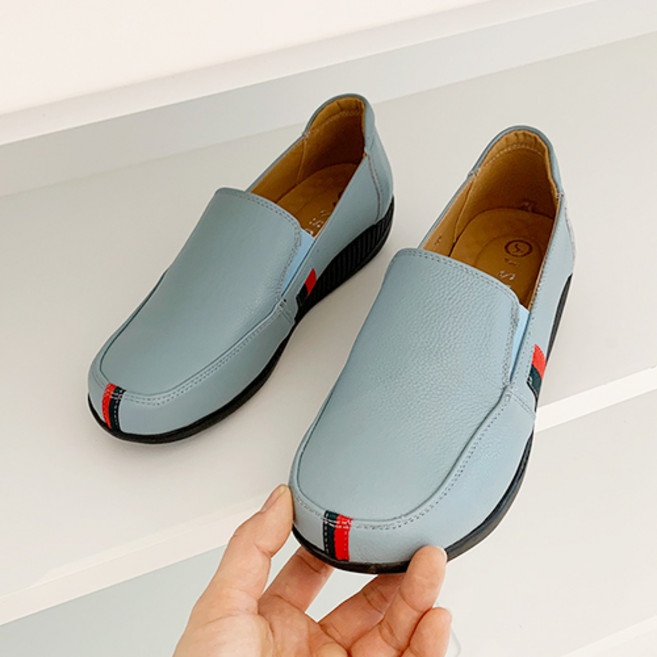 J SHOE 天然牛皮休閒百搭懶人鞋