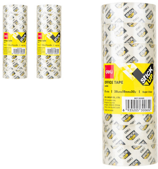 델리 클리어 테이프 18mm E30065 8p, 3개
