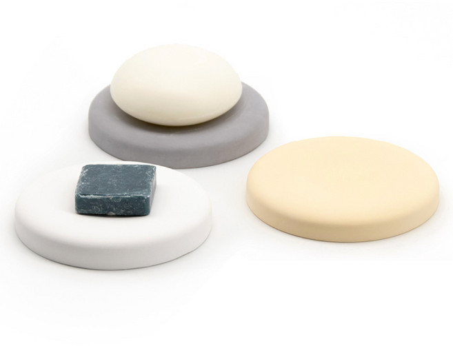 에코앤드 규조토 비누받침대 라운드, 화이트/베이지/그레이, 1세트