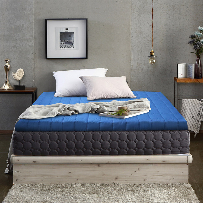 리브맘 세븐존 스퀘어누빔 매트리스, 블루, 11cm