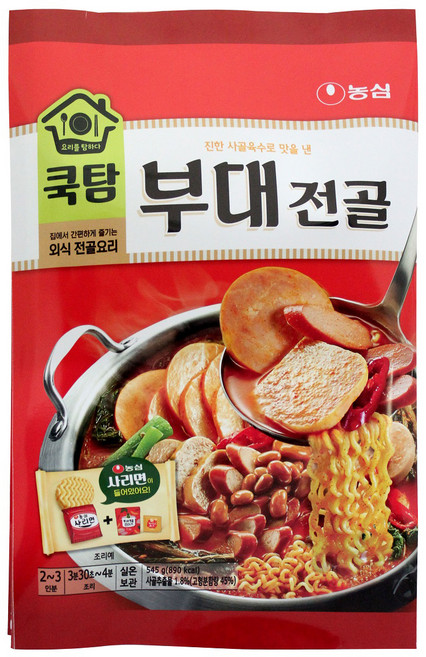 쿡탐 부대전골 라면 545g, 1개
