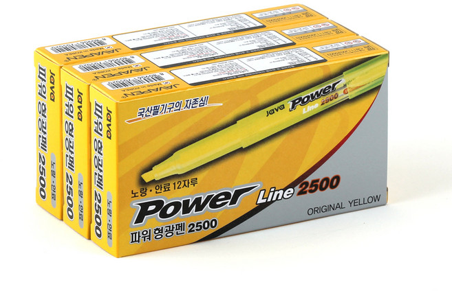 자바펜 파워라인 형광펜 오리지널, 노랑, 26개