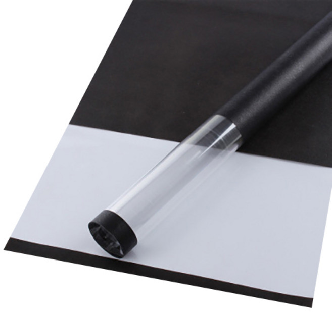 에스피글로벌 클리어 라인 장미 한송이 플라워 포장지, 블랙, 20개