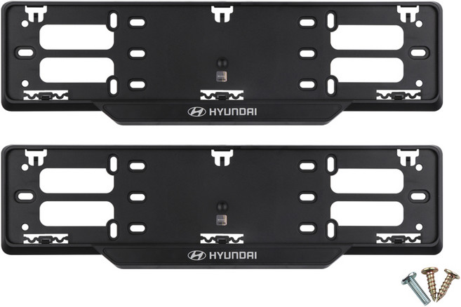 카템 신형 천공 & 비천공 현대 번호판 가드 B타입 2p + 고정피스 3p 세트, 혼합 색상, 1세트