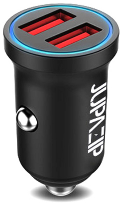 JUPAZIP Finger 雙孔車用充電器 Quick Charge 3.0, 黑色, JU-CAR-3