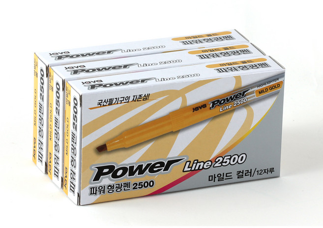 자바펜 파워라인 마일드 형광펜, 골드, 36개