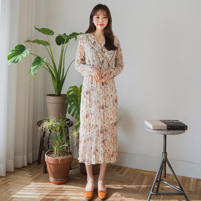 엔비룩 여성용 톤브이플라워 원피스