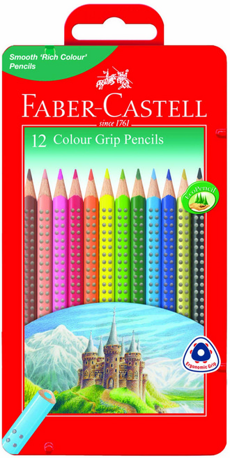 파버카스텔 유성 컬러그립 색연필 틴케이스, 12색, 1개