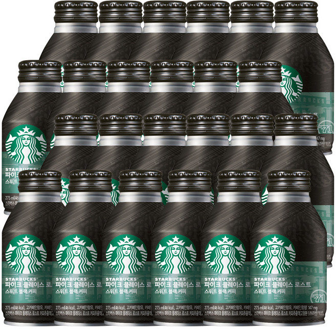 스타벅스 파이크 플레이스 로스트 스위트 블랙 커피, 275ml, 24개
