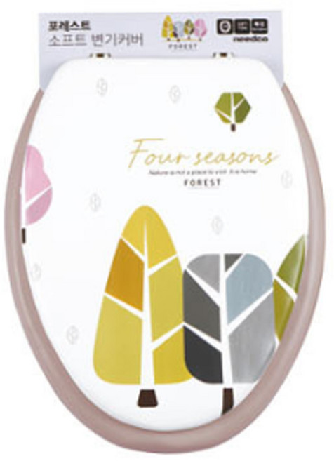 니드코 포레스트 변기 커버 O형 특대, 핑크, 1개