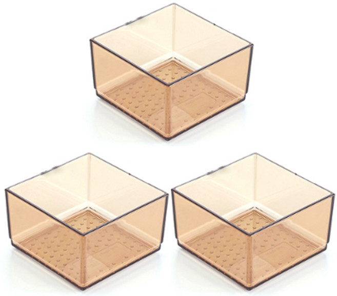 블럭마트 주방서랍 수납 트레이 정리함 TYPE A, 블랙, 3개