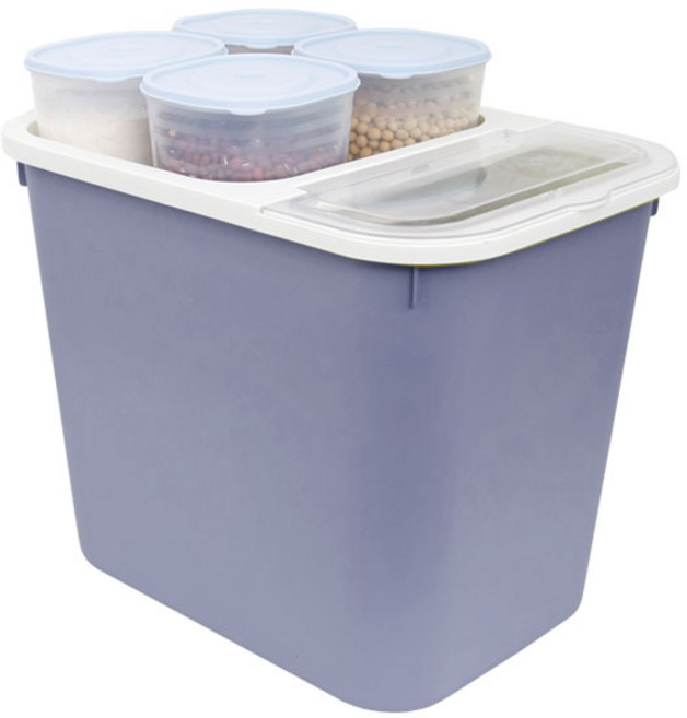 데코즈인 버디 쌀통 대 16kg + 잡곡통 4p, 그레이, 1개