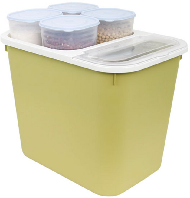 데코즈인 버디 쌀통 대 16kg + 잡곡통 4p, 그린, 1개