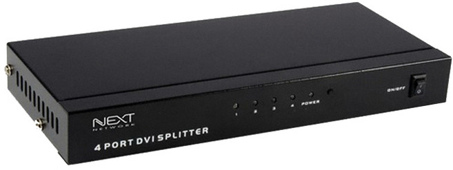 넥스트유 1대4 DVI 모니터 분배기 NEXT-104DVI, 혼합 색상, 1개