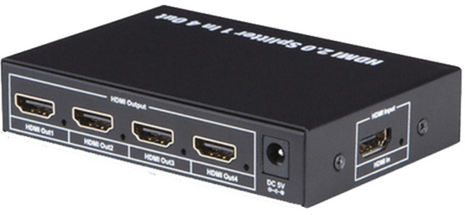 넥스트유 UHD 1대4 HDMI 2.0 분배기 NEXT-404SP4K60, 혼합 색상, 1개