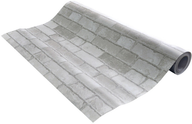 현대시트 접착식 리얼 벽돌 시트지 HWP-21633, 리얼브릭 화이트카키