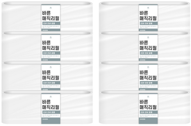 바른 매직리필 연속비닐 매직캔280호환 22~25L, 22.25L, 8개