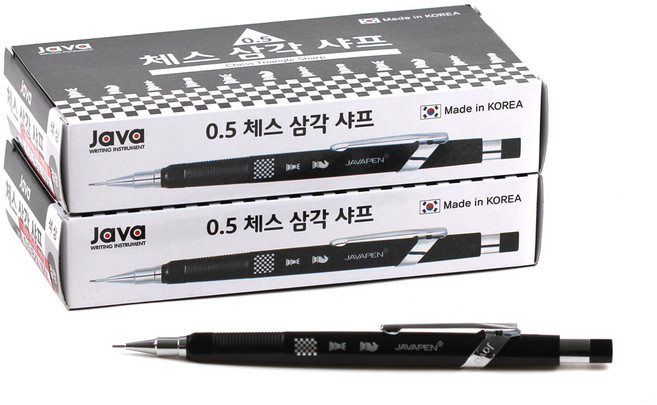 자바펜 체스삼각샤프 블랙, 0.5mm, 24개