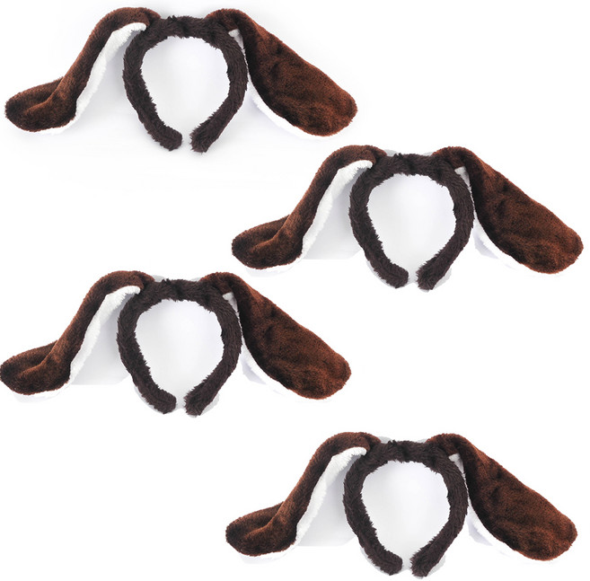 파티쇼 강아지 파티 머리띠, 다크 브라운, 4개